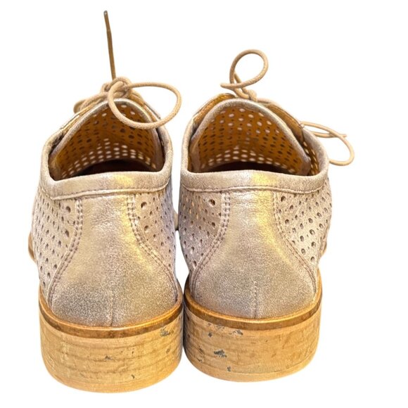 Geewawa Perforated Leather Loafers Bronze Size 6.5 - Picture 4 of 7